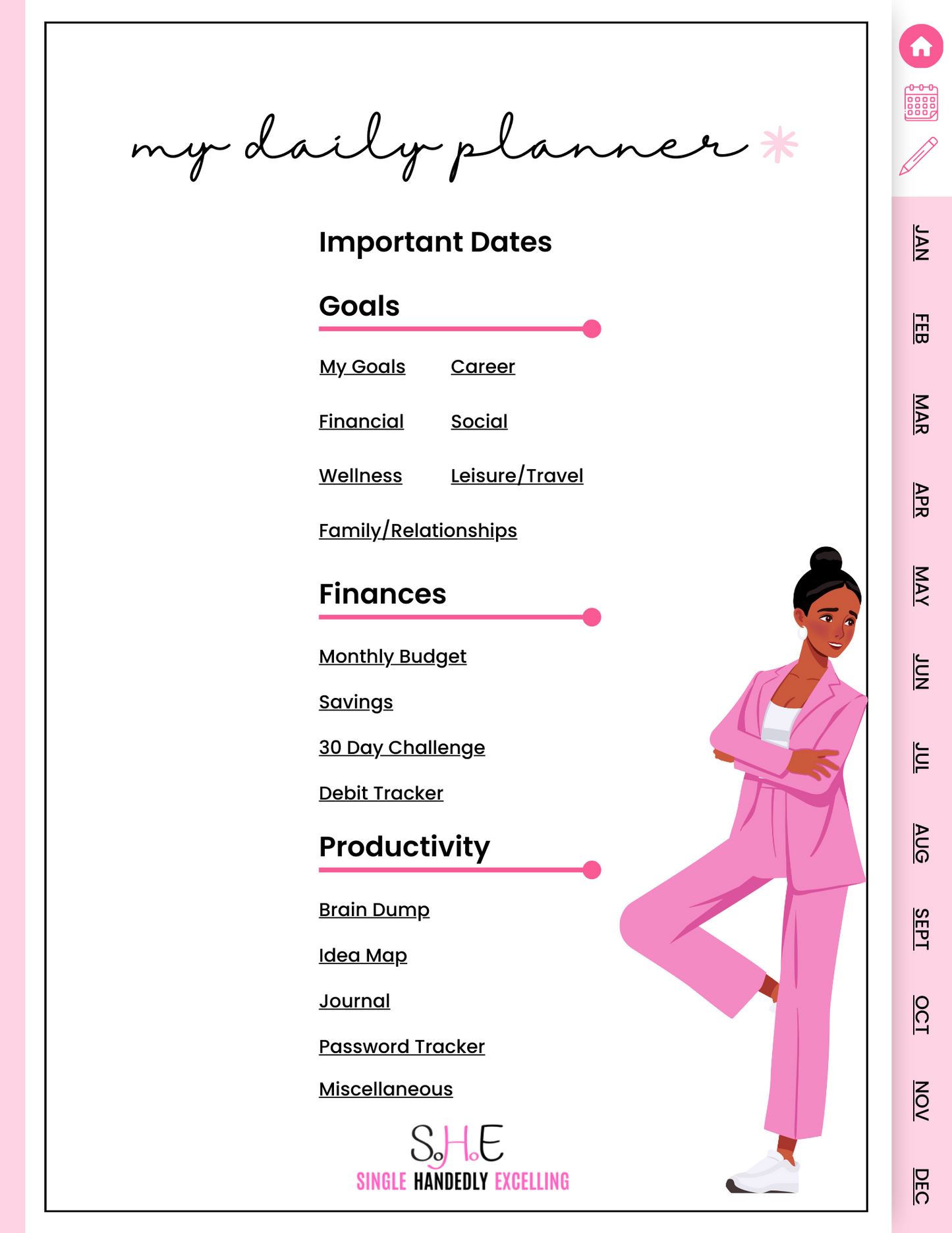 SHE DIGITAL PLANNER 2024